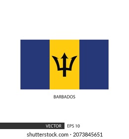 Barbados square flag on white background and specify is vector eps10.