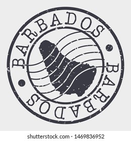 Barbados Stamp Postal. Map Silhouette Seal. Passport Round Design. Vector Icon. Design Retro Travel.