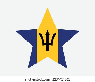 Barbados Star Flag. Barbadian Star Shape Flag. Bajan Country National Banner Icon Symbol Vector 2D Flat Artwork Graphic Illustration svg