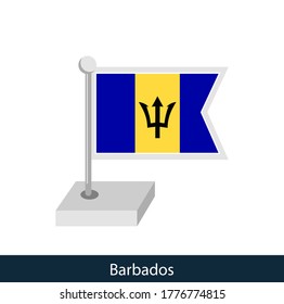 Bandera de la tabla de Barbados. Estilo plano. Vector.
