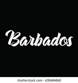 barbados, text design. Vector calligraphy. Typography poster. Usable as background.