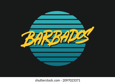 Barbados vector lettering design. Hand drawn typographic artwork