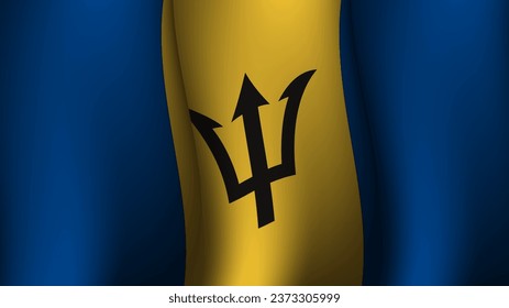barbados schwenkende Flagge Hintergrund-Design auf Sonnenuntergang Vektorgrafik geeignet für Poster, Social Media-Design-Veranstaltung auf Barbados