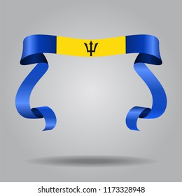 Barbados wavy flag abstract background. Vector illustration.