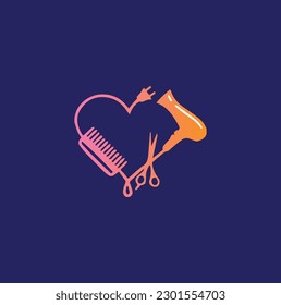 barbar hair cutting vector logo