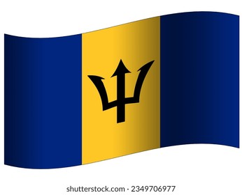 barbarados isolated waving flag icon 3d un white background 