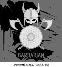 Barbarian armor logo background