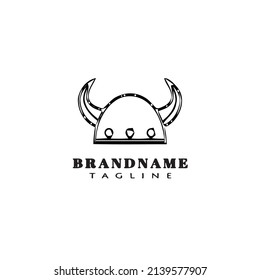 Barbarian Helmet Logo Cartoon Template Icon Modern Vector Illustration