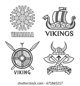 Barbarian and ikings emblems
