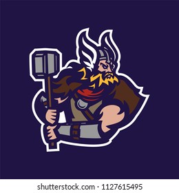 Barbarian Knight Viking Esport Gaming Mascot Logo Template