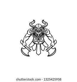 barbarian knight viking esport gaming mascot logo template - Vector