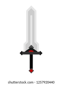 Barbarian Sword isolated. glaive warrior. Ancient blade saber. Slashing weapon Knight vector illustration 