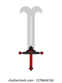 Barbarian Sword isolated. glaive warrior. Ancient blade saber. Slashing weapon Knight vector illustration