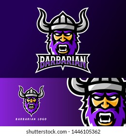 Barbarian viking sport or esport gaming mascot logo template, for your team, business, and personal branding