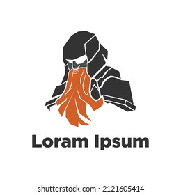 Barbarian Warior  Viking Logo Design spartan icon , gladiator logo fit for sports logo template with spartan warrior