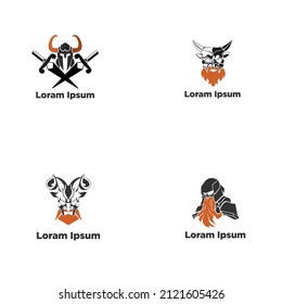 Barbarian Warior  Viking Logo Design spartan icon , gladiator logo fit for sports logo template with spartan warrior