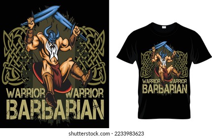 Barbarian warrior t shirt design