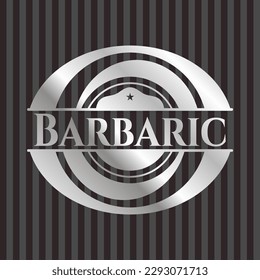 Barbaric silver emblem or badge. Vector Illustration. Mosaic. 