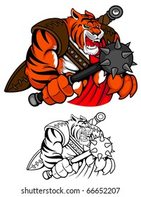 A barbaric tiger ready for battle.