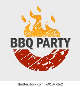 Barbeccue party invitation logotype for web and mobile design