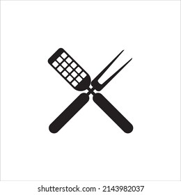 barbecue accessories icon vector illustration symbol