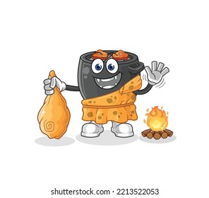 la antigua caricatura de barbacoa. vector de mascota de dibujos animados