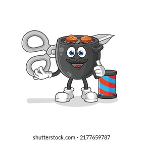 the barbecue barber cartoon. cartoon mascot vector