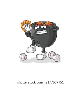 the barbecue baseball pitcher cartoon. cartoon mascot vector