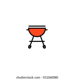 Barbecue, bbq, barbecue grill flat line icon