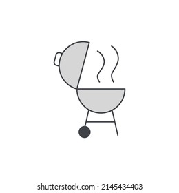 Barbecue, bbq grill icon in color icon, isolated on white background 