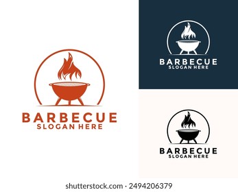 Barbecue, BBQ, Grill Logo icon vector, Barbeque Grill food and restaurant logo template