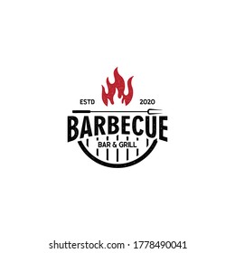 Barbecue, BBQ grill logo stamp retro vintage vector