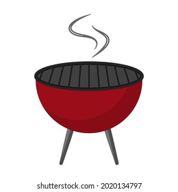 Barbecue or BBQ grill in vector Icon