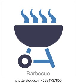 Concepto de icono de parrillada y barbacoa