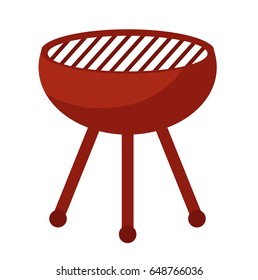 Barbecue, bbq icon, flat style. Isolated on white background. Vector illustration