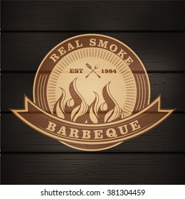 Barbecue BBQ logo, stamp, retro poster, food menu design 