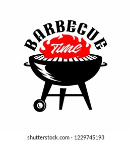 Barbecue BBQ Time retro Graphic, . Hand drawn typography poster.Vector Typography.