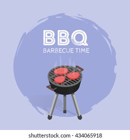 Barbecue BBQ Time Vintage Graphic Vector Illustration