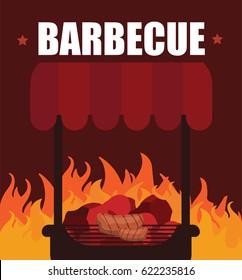 Barbecue beef in grill
