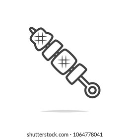 Barbecue beef skewers icon vector