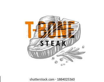 barbecue beef steak sketch style