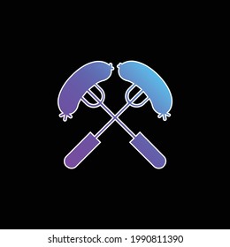 Icono de vector de gradiente azul de parrillada