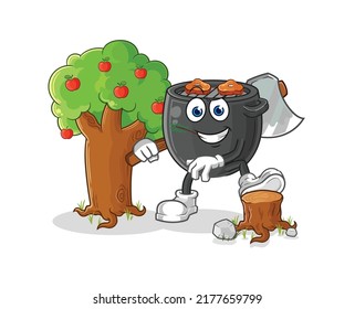 the barbecue Carpenter illustration. character vector