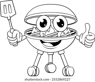 Um churrasco desenho animado mascote carvão vegetal homem pessoa conceito