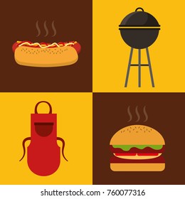 barbecue celebration concept icons