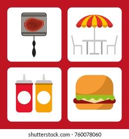 barbecue celebration concept icons