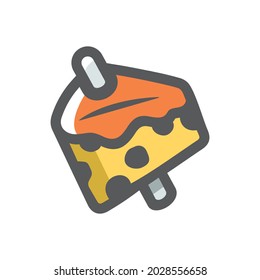 Barbecue Cheese on a stick Vector icon Cartoon illustration.