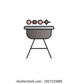Barbecue color gradient vector icon