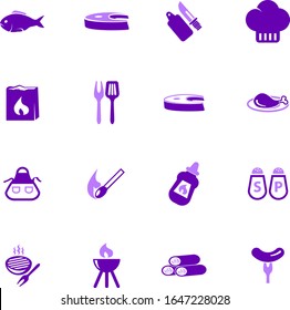 Barbecue color vector icons for user interface design