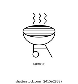 icono de línea de concepto de parrillada. Ilustración de elemento simple. diseño de símbolos de esquema de concepto de parrillada.